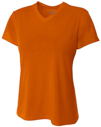 A4 Women's Short Sleeve Fusion V-Neck T-Shirts. Printing is available for this item.