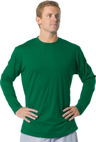 A4 Fusion Cotton Long Sleeve Crew Shirt. Decorated in seven days or less.