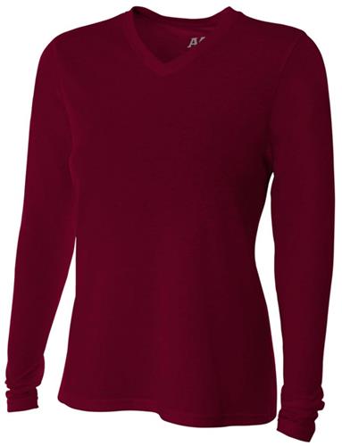 A4 Women's Long Sleeve Fusion V-Neck T-Shirts