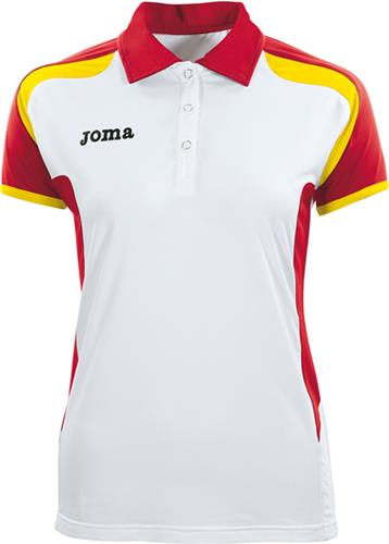 Joma Open Womens Polyester Short Sleeve Polo. Embroidery is available on this item.