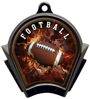 Hasty Awards Inferno Football Black Finish Medals. Personalization is available on this item.