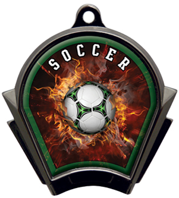 Hasty Awards Inferno Soccer Black Finish Medals. Personalization is available on this item.