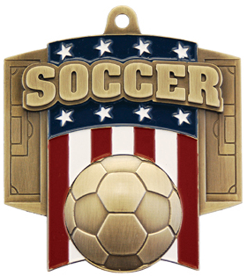 Hasty Awards Patriot Soccer Medal M-776S. Personalization is available on this item.