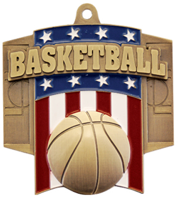 Hasty Awards Patriot Basketball Medal M-776B