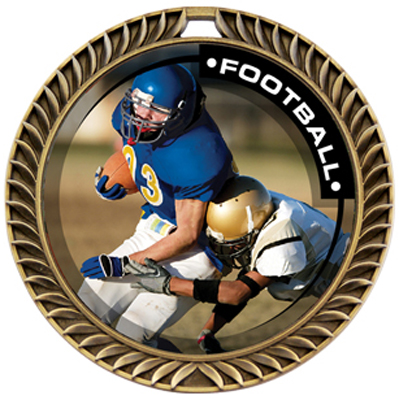 Hasty Crest Medal Football P.R.2 Insert. Personalization is available on this item.
