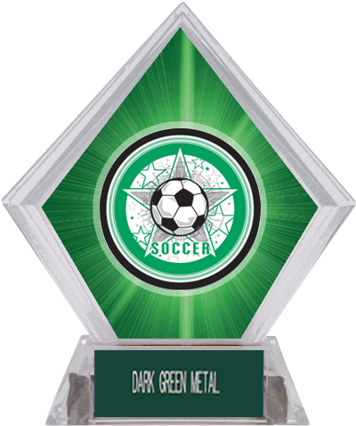 All-Star Soccer Green Diamond Ice Trophy. Engraving is available on this item.