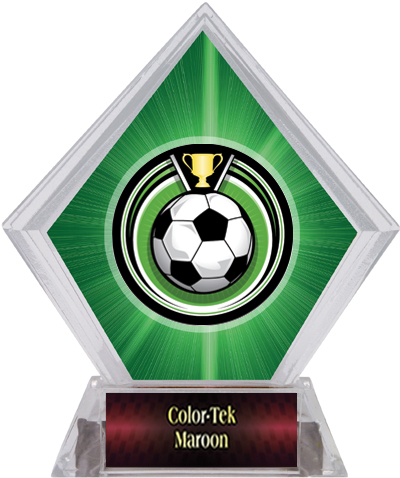 Eclipse Soccer Green Diamond Ice Trophy. Personalization is available on this item.