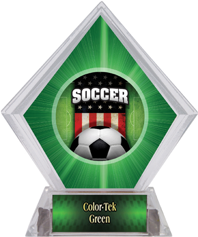 Patriot Soccer Green Diamond Ice Trophy. Personalization is available on this item.