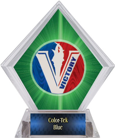 Spirit Victory Soccer Green Diamond Ice Trophy. Engraving is available on this item.