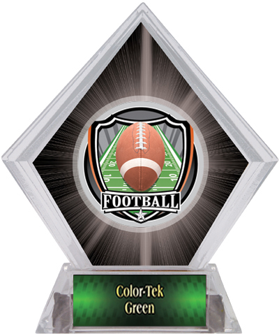 Shield Football Black Diamond Ice Trophy. Personalization is available on this item.