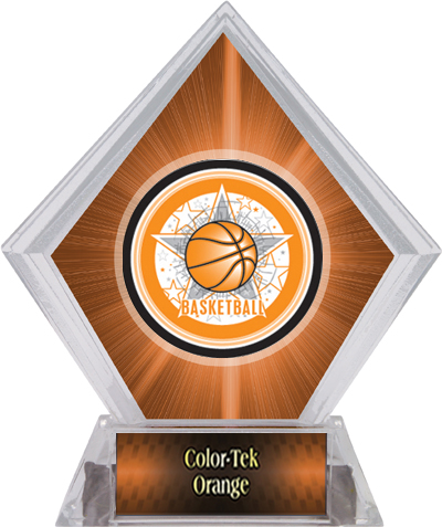 All-Star Basketball Orange Diamond Ice Trophy. Engraving is available on this item.