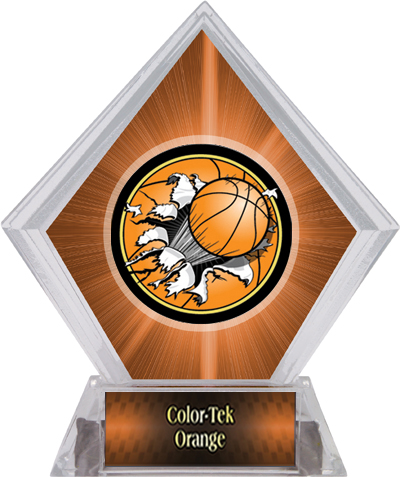 Bust-Out Basketball Orange Diamond Ice Trophy