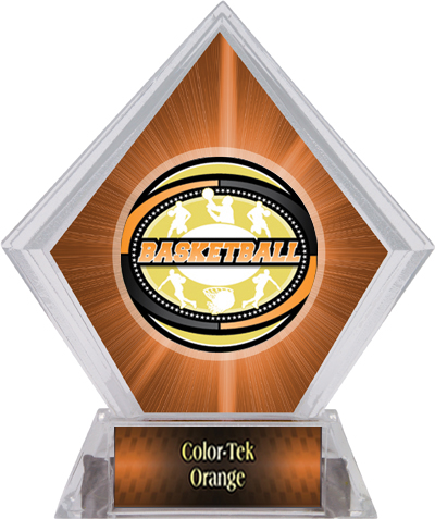 Classic Basketball Orange Diamond Ice Trophy. Personalization is available on this item.