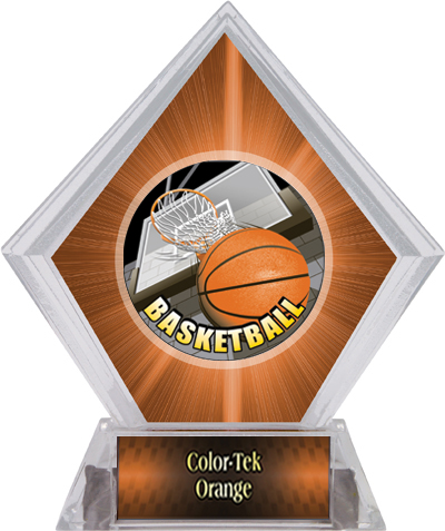 HD Basketball Orange Diamond Ice Trophy. Personalization is available on this item.
