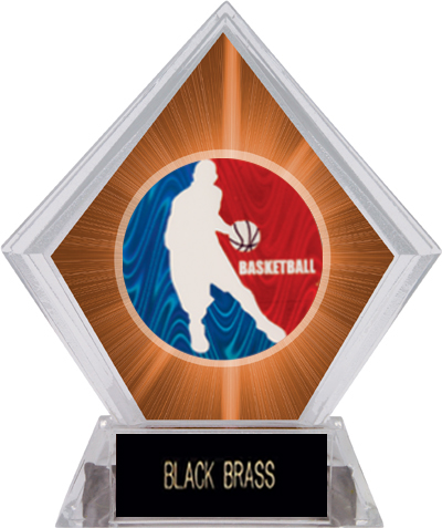 Spirit Basketball Orange Diamond Ice Trophy. Engraving is available on this item.