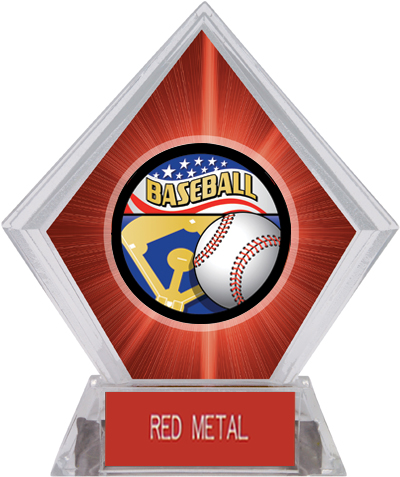 Americana Baseball Red Diamond Ice Trophy. Engraving is available on this item.