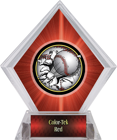 Bust-Out Baseball Red Diamond Ice Trophy. Personalization is available on this item.
