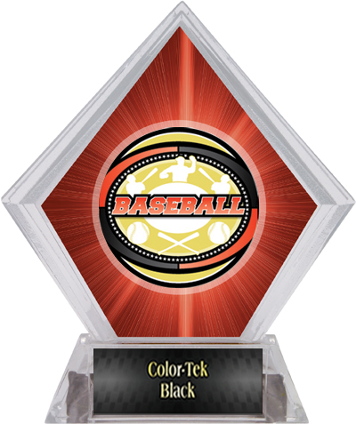 Classic Baseball Red Diamond Ice Trophy. Personalization is available on this item.