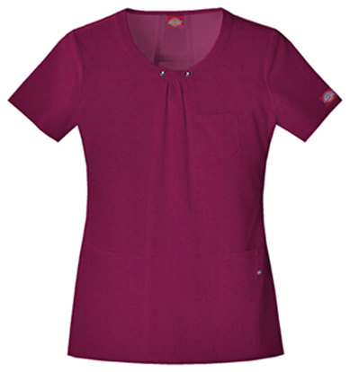 Dickies Women's Junior Fit Scoop Neck Tops. Embroidery is available on this item.