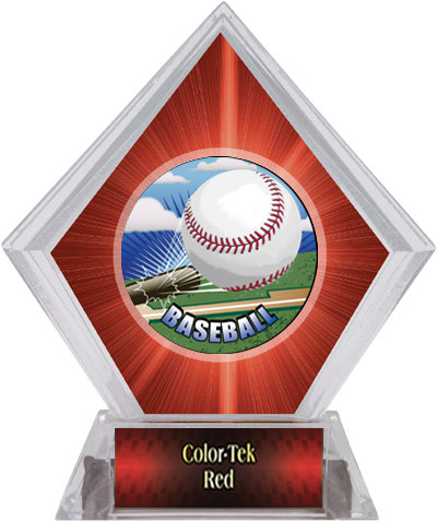 HD Baseball Red Diamond Ice Trophy. Personalization is available on this item.