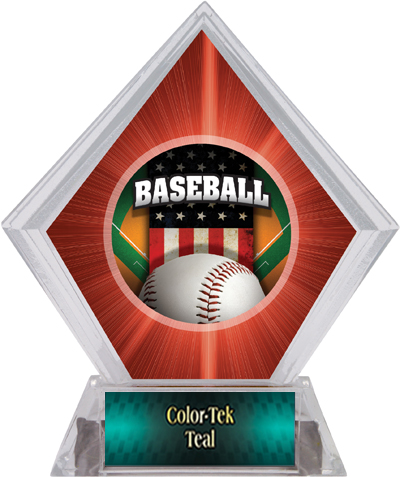 Patriot Baseball Red Diamond Ice Trophy. Personalization is available on this item.
