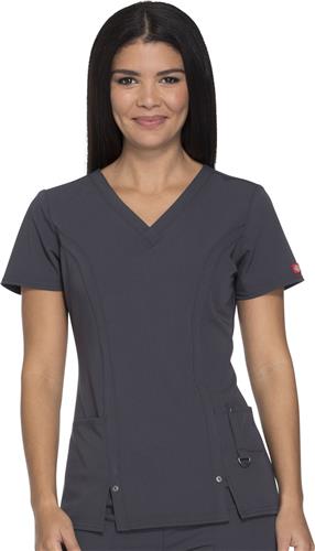 Dickies Womens Xtreme Stretch V-Neck Scrub Top. Embroidery is available on this item.