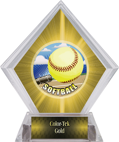 HD Softball Yellow Diamond Ice Trophy
