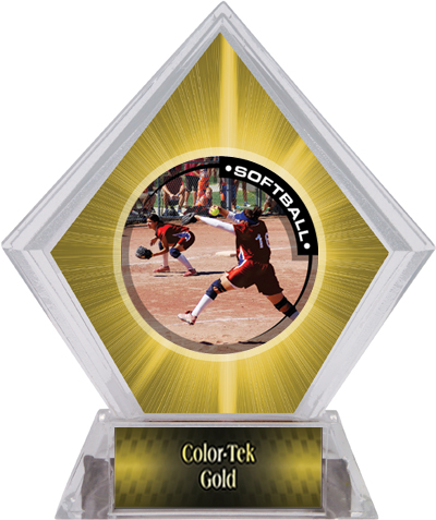 P.R.1 Softball Yellow Diamond Ice Trophy. Personalization is available on this item.