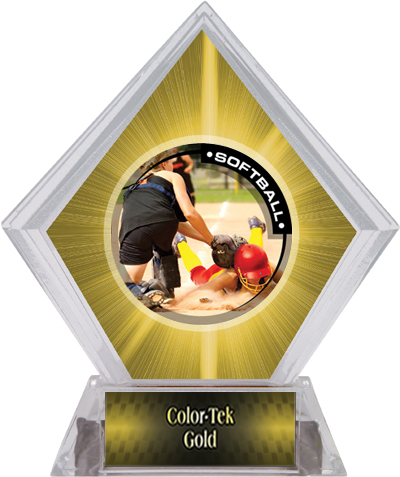 P.R.2 Softball Yellow Diamond Ice Trophy. Personalization is available on this item.