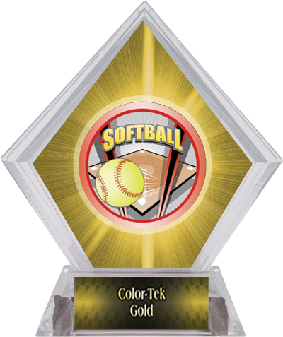 ProSport Softball Yellow Diamond Ice Trophy. Personalization is available on this item.