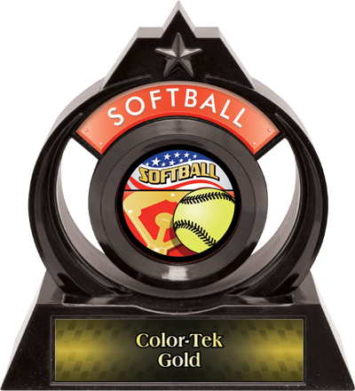 Hasty Awards Eclipse 6" Americana Softball Trophy. Personalization is available on this item.