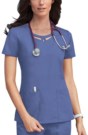 Dickies Women's Round Neck Scrub Top. Embroidery is available on this item.