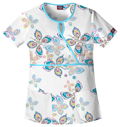 Dickies Women's Key Hole In Full Flight Scrub Top. Embroidery is available on this item.