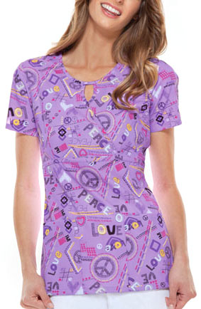 Dickies Women's Key Hole Peace Express Scrub Top. Embroidery is available on this item.