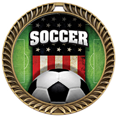 Hasty Crest Medal Soccer Patriot Insert M-8650S. Personalization is available on this item.