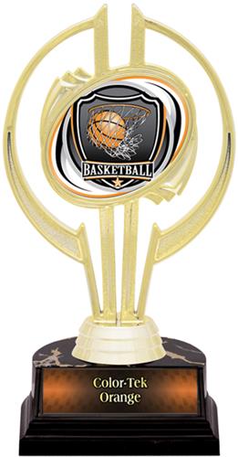 Gold Hurricane 7" Shield Basketball Trophy. Personalization is available on this item.
