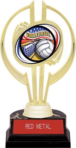 Gold Hurricane 7" Americana Volleyball Trophy. Engraving is available on this item.