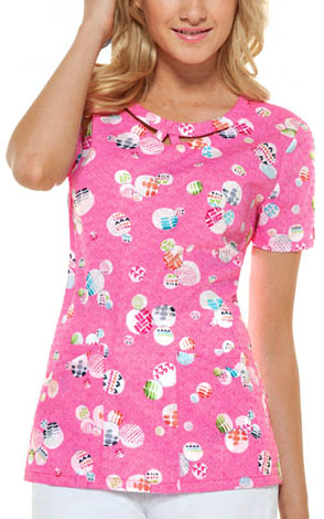 Dickies Womens Junior Fit Round Neck Scrub Top. Embroidery is available on this item.