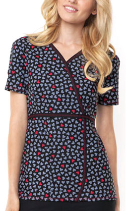 Dickies Womens Jr. Fit Mock Wrap Scrub Top. Embroidery is available on this item.