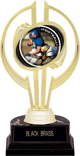 Awards Gold Hurricane 7" P.R.2 Football Trophy. Engraving is available on this item.