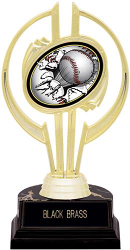 Awards Gold Hurricane 7" Bust-Out Baseball Trophy. Engraving is available on this item.