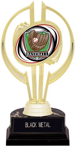 Awards Gold Hurricane 7" Shield Baseball Trophy. Engraving is available on this item.