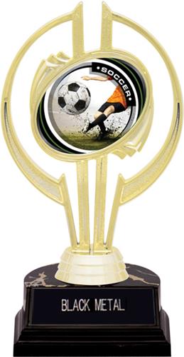 Awards Gold Hurricane 7" P.R. Male Soccer Trophy. Engraving is available on this item.