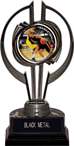 Black Hurricane 7" P.R. Female Basketball Trophy. Engraving is available on this item.