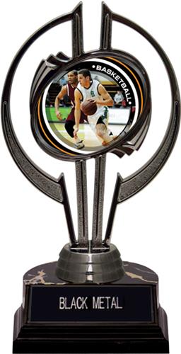 Black Hurricane 7" P.R. Male Basketball Trophy. Engraving is available on this item.