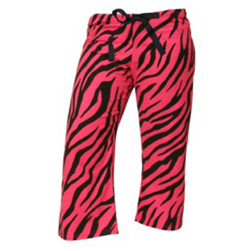 Print Viscose Cotton Capri In Pink Zebra