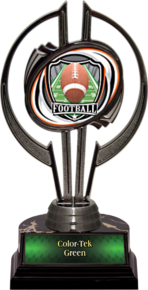 Black Hurricane 7" Shield Football Trophy. Personalization is available on this item.