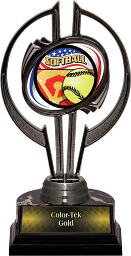 Black Hurricane 7" Americana Softball Trophy. Personalization is available on this item.