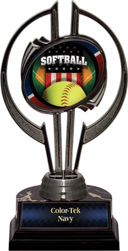 Awards Black Hurricane 7" Patriot Softball Trophy. Personalization is available on this item.