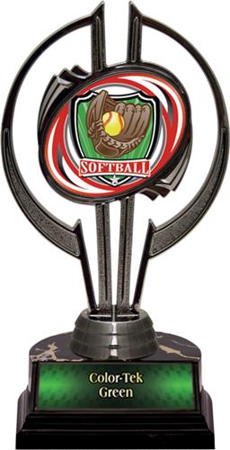 Awards Black Hurricane 7" Shield Softball Trophy. Personalization is available on this item.